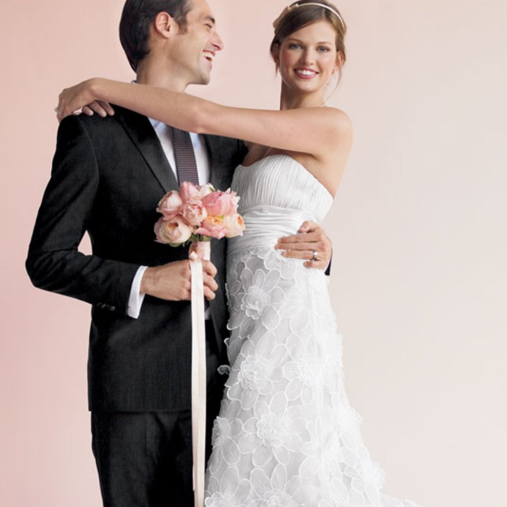 Eliza J Strapless Floral Gown-Size 14